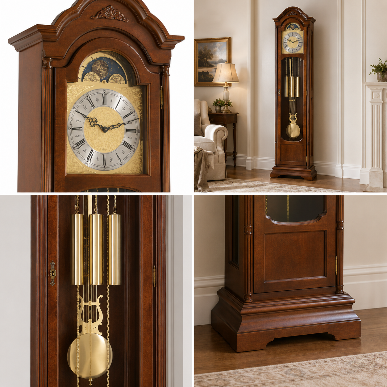 Hermle 01231-030451 Atherton Grandfather Clock, Walnut