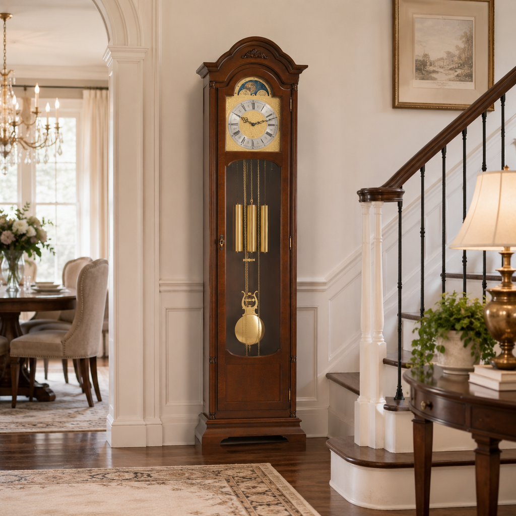 Hermle 01231-030451 Atherton Grandfather Clock, Walnut