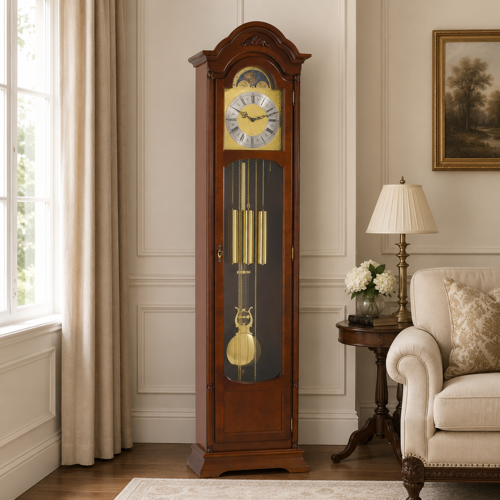 Hermle 01231-030451 Atherton Grandfather Clock, Walnut