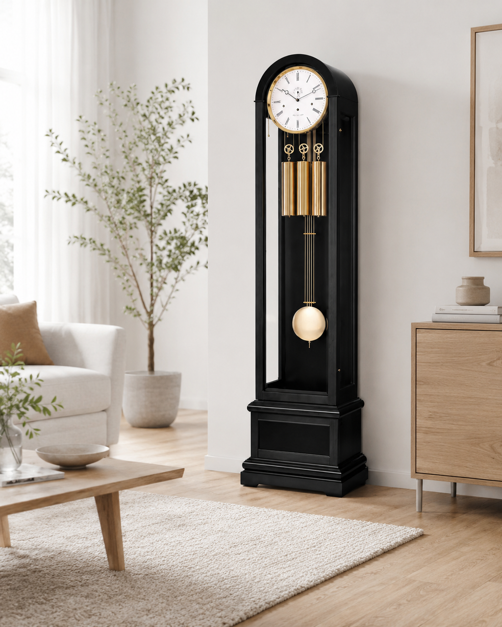 Hermle 01087-740461 Charlotte Floor Clock Black