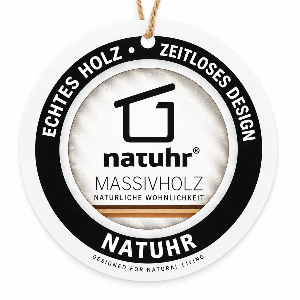 Natuhr Buchwald Wanduhr aus massiver Buche mit Quarzwerk