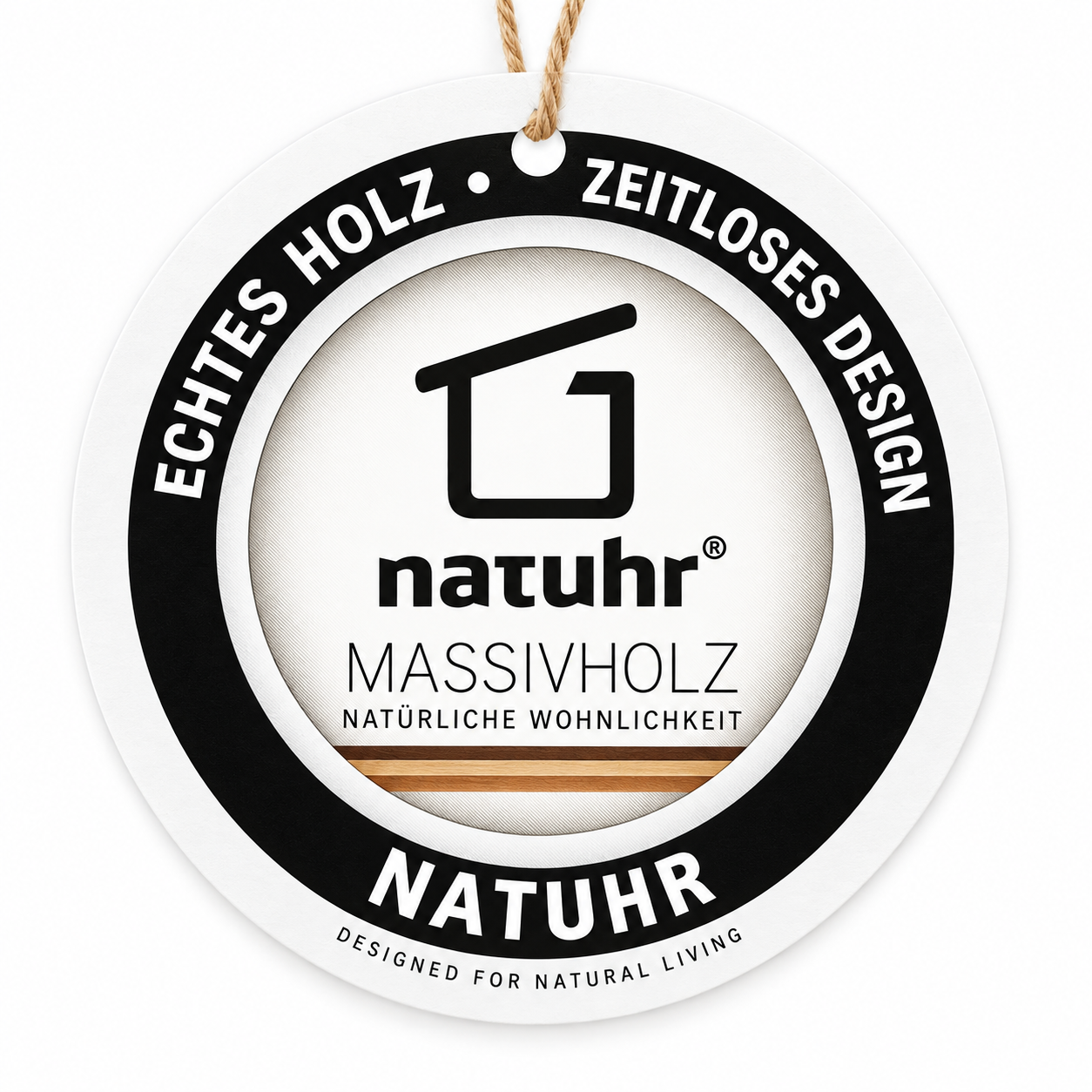 Natuhr Buchwald Wanduhr aus massiver Buche mit Quarzwerk
