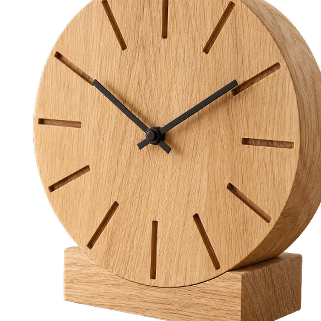 Natuhr F5401 Boom Wand- und Tischuhr aus Massivholz Eiche