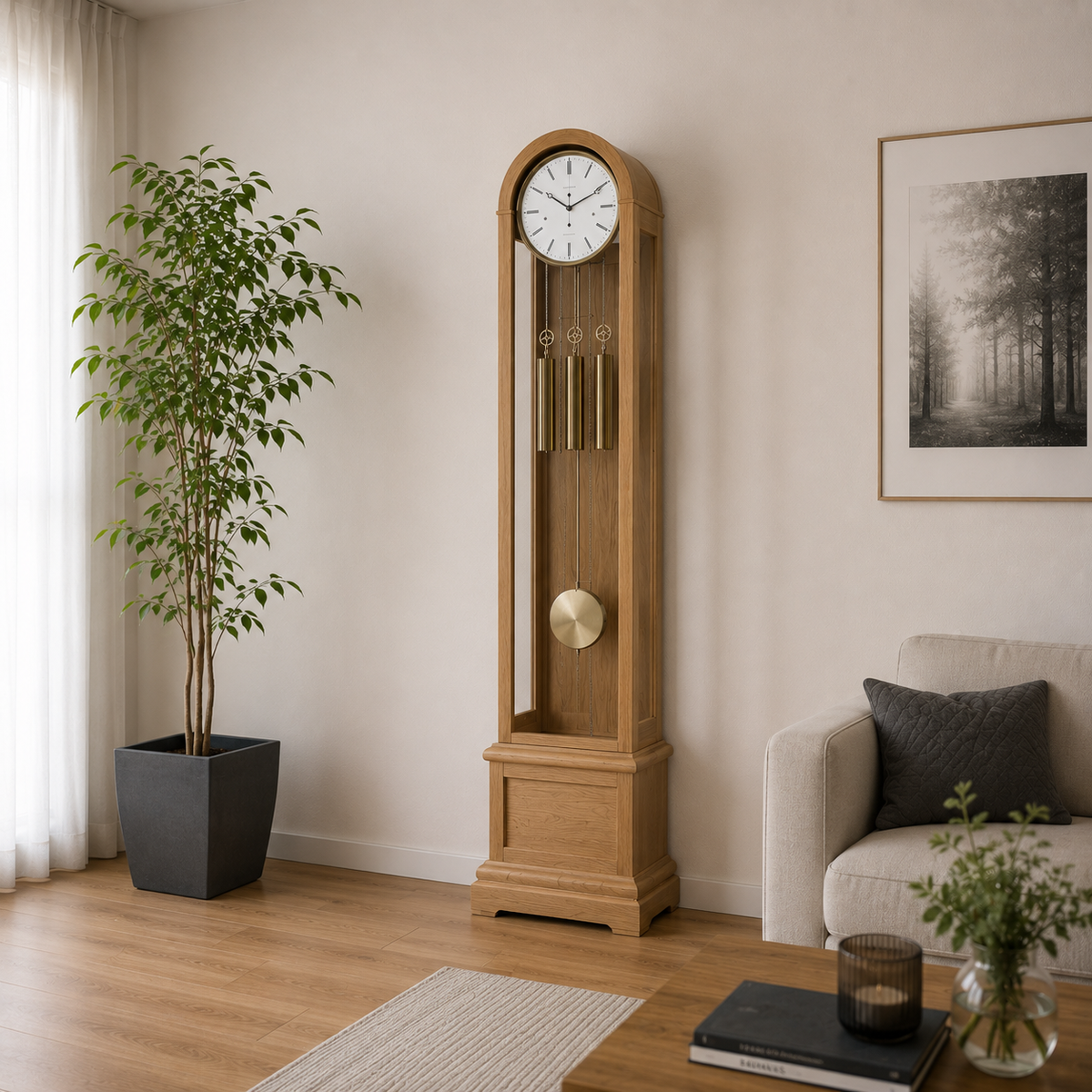Wie wird eine Standuhr geliefert und aufgebaut?