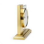 Standuhren.com 🕰️ AMS F5141 Funk-Tischuhr in Gold mit Metallgehäuse, Mineralglas und modernem Design in Seitenansicht