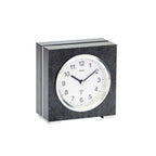 Standuhren.com 🕰️ AMS F5152 Funk-Tischuhr aus schwarzem Holz mit Aluminium-Akzenten und weißem Zifferblatt.