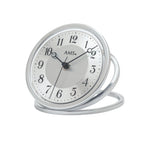 Standuhren.com 🕰️ AMS F5178 Funk-Tischuhr aus silbernem Aluminium mit modernem Zifferblatt und Mineralglas