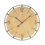 Standuhren.com 🕰️ AMS Wanduhr mit rundem Holzgehäuse, Metallring und gefrästen Zahlen in klassischem Design