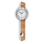 Standuhren.com 🕰️ AMS Funk-Pendelwanduhr aus Kernbuche und Aluminium mit facettiertem Mineralglas