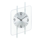 Standuhren.com 🕰️ moderne Funkwanduhr AMS F5582 mit silbernem Aluminium-Zifferblatt und rautenförmigem Mineralglas