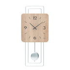 Standuhren.com 🕰️ AMS W7502 Pendelwanduhr mit quadratischem Holzgehäuse in Sonoma-Optik und silbernem Pendel